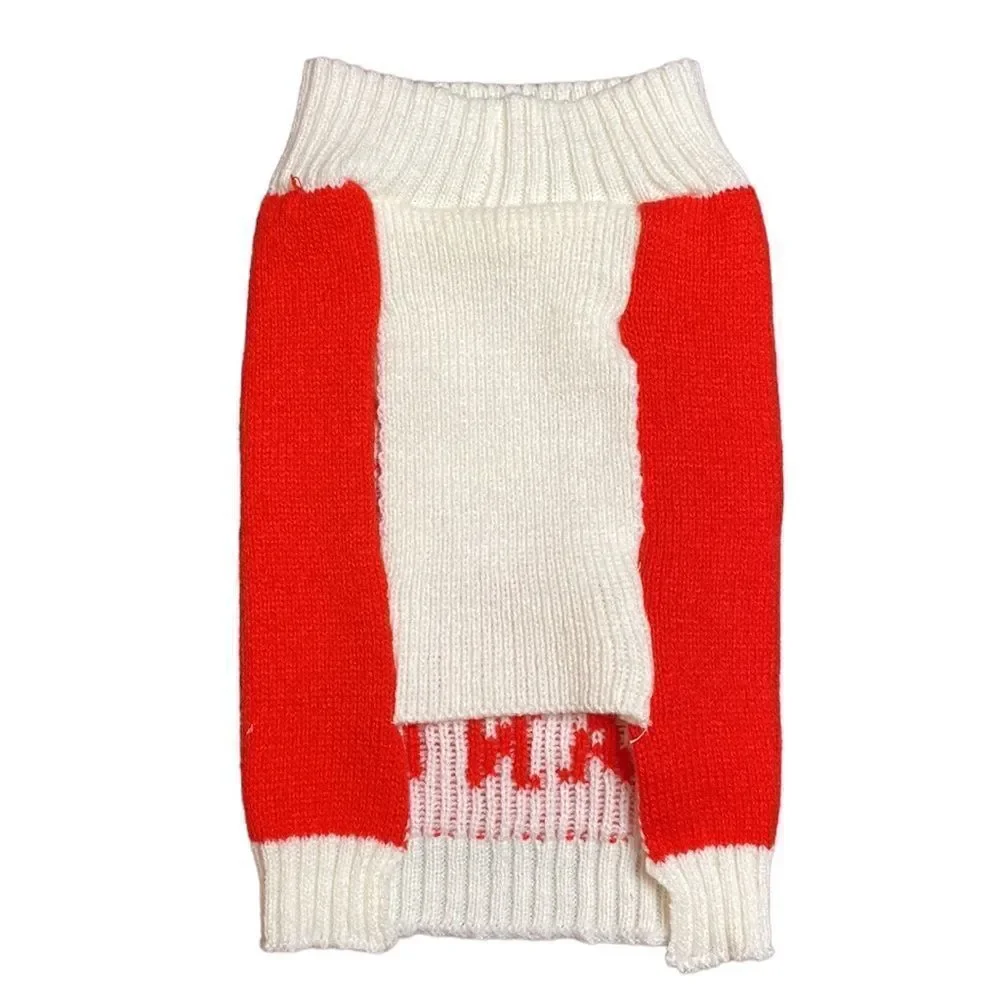 Retro Look Dog Candy Cane Christmas Sweater